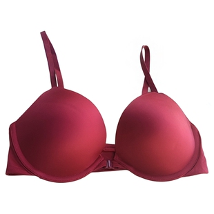 欧美外贸欧美光面无痕内衣上薄下厚红色本名年聚拢上托防下垂文胸