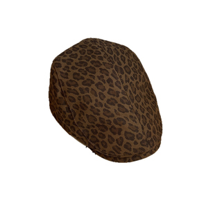 美式复古咖啡色豹纹鸭舌前进帽女秋冬季麂皮绒百搭显脸小报童帽潮
