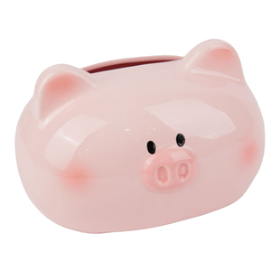 高颜值猪猪可爱纸巾盒客厅轻奢餐巾纸盒陶瓷抽纸盒高级感茶几摆件