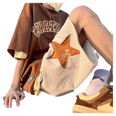 短裤男宽松美式复古五分裤子