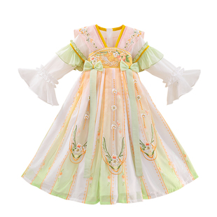 清仓女童汉服连衣裙中秋节服装小女孩2025儿童裙子秋季公主裙春秋