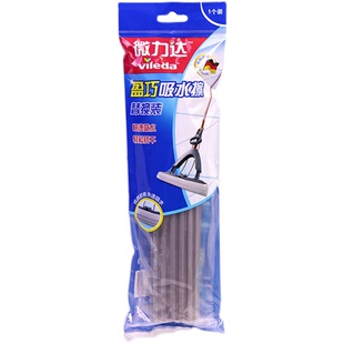 微力达盈巧型吸水擦替换装胶棉拖把头V型窄头海绵对折挤水包邮