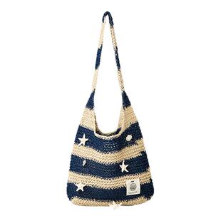 【孙千/周雨彤/徐梦洁同款】puui原创生活大容量编织包度假草编包