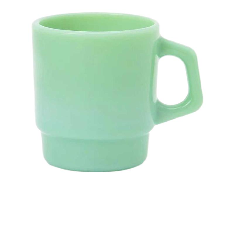 ins同款玉色奶玉玻璃杯中古咖啡杯马克杯