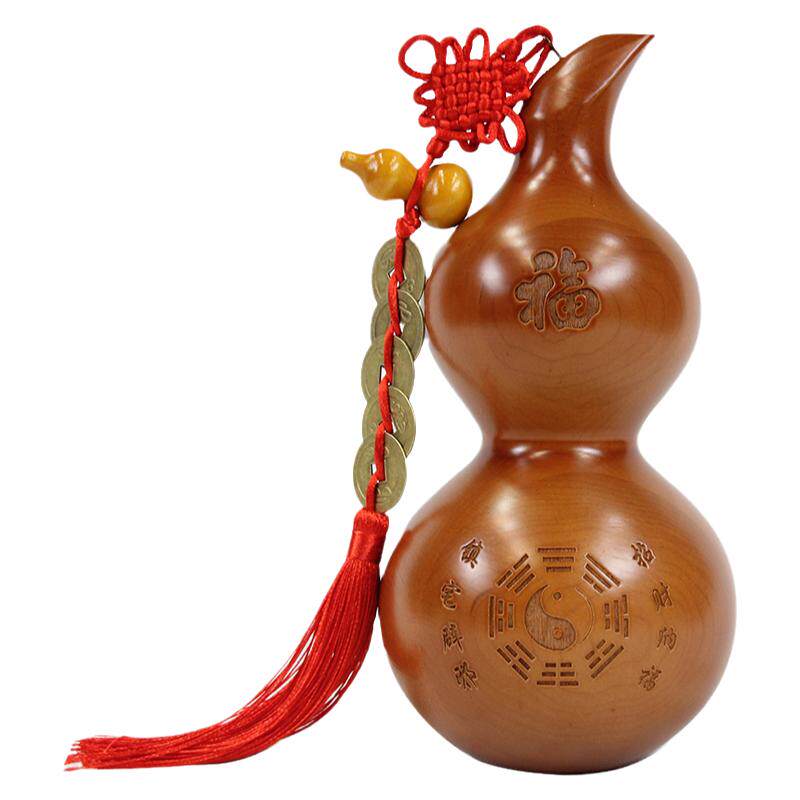 天然桃木八卦葫芦家居保平安摆件