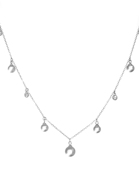AHCHOO 不规则大小天然白水晶球项链小众设计感S925纯银锁骨链女