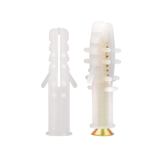 白色带刺塑料膨胀管自攻钉胀栓配不锈钢螺丝胶粒木螺丝膨胀管M6M8