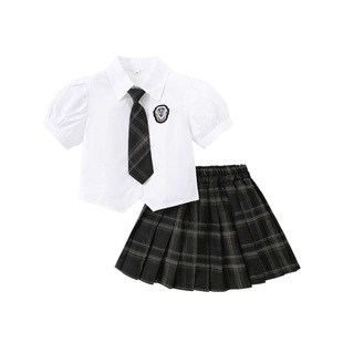 女童夏季套装学院风制服中大童女孩短裙衬衫儿童初中小学生jk裙子