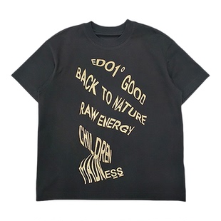 edo1一度童装outlets儿童美式字母印花短袖T恤男女圆领百搭潮上衣