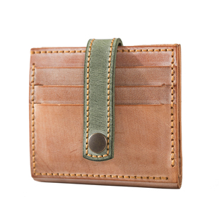 兰泽 复古雾蜡皮钱包DIY材料包自己手工制作个性撞色抽带开口