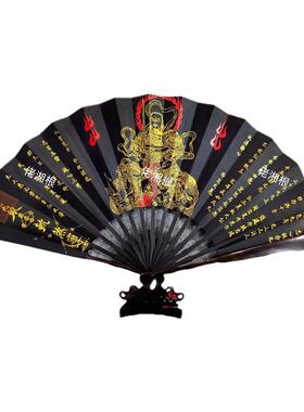 雷祖折扇手绘双面10寸檀木法扇