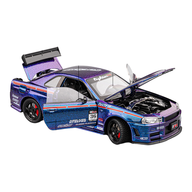 1：24日产尼桑GTR-R34拉花版车模