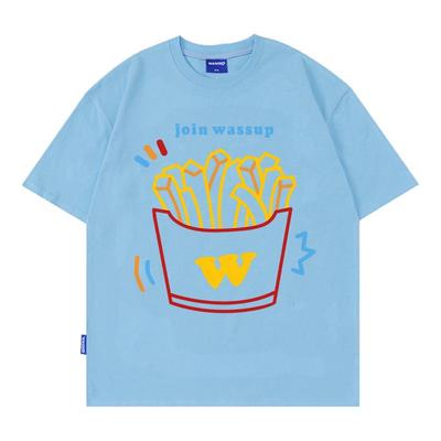 WASSUP彩绘薯条短袖T恤男女夏季
