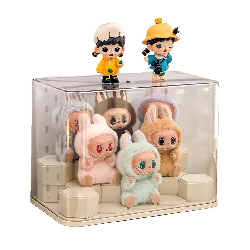 labubu展示盒透明亚克力架子拉布布搪胶娃公仔泡泡玛特手办展示柜