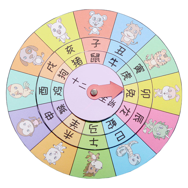 手工制作十二生肖转盘 小学幼儿园自制DIY材料包 传统文化玩教具