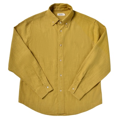 柴米苎麻春季男士棉纯色长袖衬衫