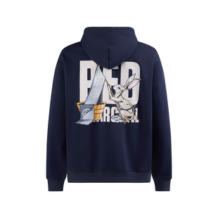 REDCHARCOAL红炭藏青色兔子开衫连帽卫衣男秋季新款潮牌男士外套