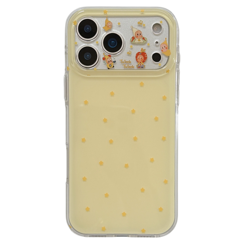 jze 简约黄色星星卡通带链条适用苹果17ProMax手机壳iphone15新款16pro女款13双层15pro创意14全包防摔手机套