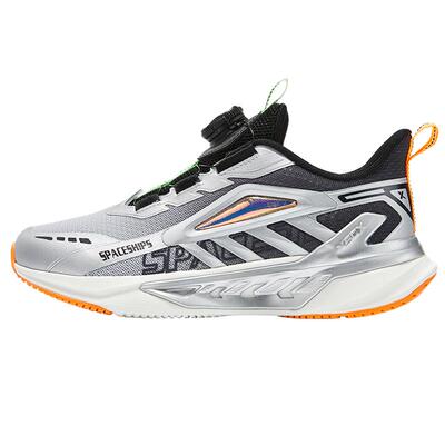 特步童鞋中大童舒适儿童运动鞋男童旋转纽扣春秋新款减震缓震跑鞋