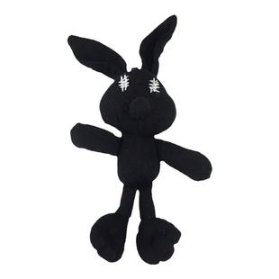 黑色布艺兔子胸针潮服潮袜棉鞋刺绣立体DIY配饰辅料 少女包包挂件