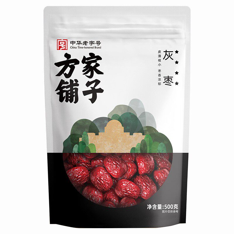 方家铺子四星灰枣500g袋装即食