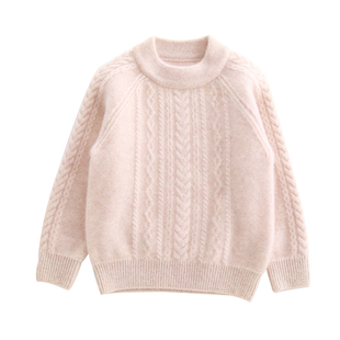 儿童羊绒衫男童毛衣女童白色秋冬宝宝高档纯山羊绒针织打底衫加厚