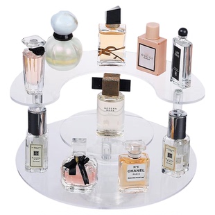 亚克力香水置物架高级感桌面化妆品小样收纳盒透明阶梯口红陈列架