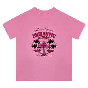 HONORE古月  原创系列The Cali海岛椰林度假美式小飞袖Tee