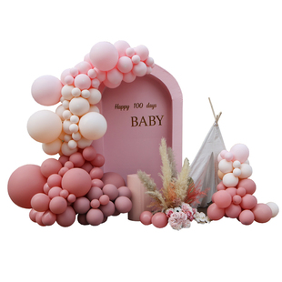 ins藕粉气球婚房装饰商场店铺开业店庆活动五一劳动节门口布置