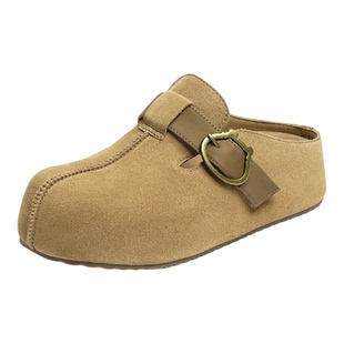 红蜻蜓明星同款卡皮巴拉勃肯半拖女2025秋冬新款女鞋增高厚底拖鞋