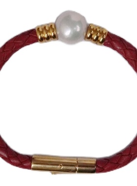 米扣miko意大利皮绳天然淡水手链