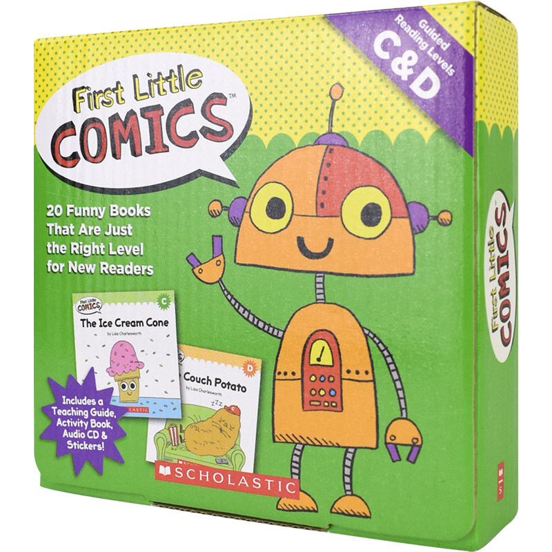 First Little Comics - Guided Reading levels C&D 学乐 趣味漫画分级读物C&D 套盒 幼儿分级阅读 美国流行教学法 赠原版音频