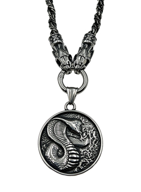 复古霸气眼睛蛇吊坠项链百搭配饰