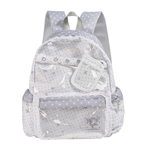 波点双肩痛包女大容量日常通勤可爱初中生书包娃包小卡通勤帆布包