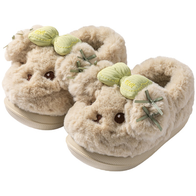 儿童棉拖鞋女童冬季小狗宝宝包跟