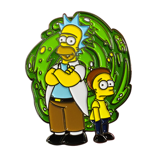 瑞克和莫蒂徽章RickAndMorty金属胸针pin钥匙扣挂件keychain