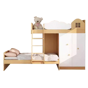 考拉森林交错式上下床儿童床上下铺双层床小户型高低床上床下柜