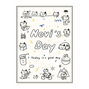 东西一巷novi&yamy印章可爱猫咪兔子原创设计系列ins风手帐DIY木头组合复古装饰图章套装