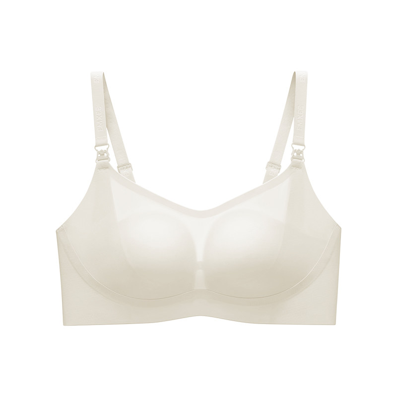 嫚熙夏季薄款哺乳内衣孕妇超薄透气防下垂文胸产后喂奶超皮小凉杯