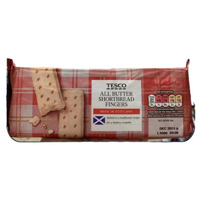 现货英国tesco黄油手指饼干经典浓郁奶油酥饼Shortbread210g