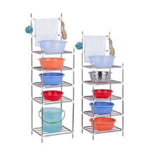 不锈钢洗脸盆架子浴室卫生间置物架置地式多层加厚盆架锅架收纳架