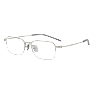 张弛有度！整框纯钛日本超轻男潮商务近视极简半框方复古眼镜框架