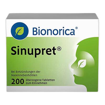 欧洲直邮Sinupret鼻窦炎鼻炎片200片盒装口服缓解鼻塞日常基础版