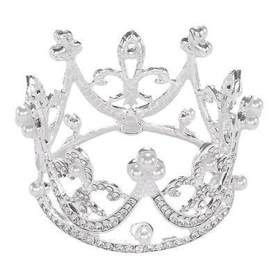 韩式镶钻珍珠圆形小皇冠舞台头饰