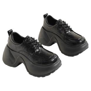 星期六厚底乐福鞋女2025新款秋季英伦风小皮鞋百搭增高系带单鞋子