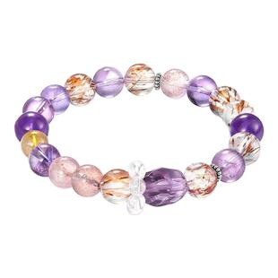 zeroline天然超七紫水晶手链女随型紫塔晶手串轻奢生日礼物送女友