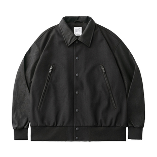 MOSEALAND 春季新款翻领拼接棒球服夹克男大口袋质感休闲宽松外套