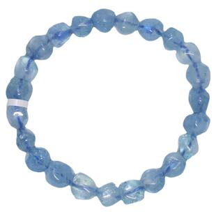 天然海蓝宝手链随形手串橄榄石手链可调节长度单圈清新蓝绿饰品