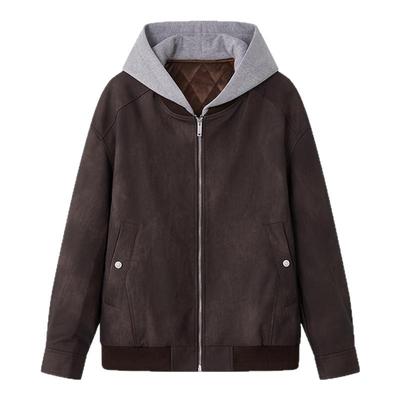 【明星同款】USHI悠时 秋冬美式仿皮夹克复古休闲防风皮衣外套男