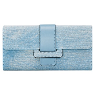 英皇保罗钱包女款长款2026新款高级感扎染牛仔布大容量女士手拿包